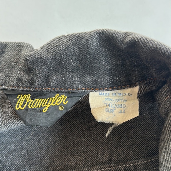 Vintage Wrangler Hero vest KEN BARBIECORE faded black denim 44 - Picture 9 of 10